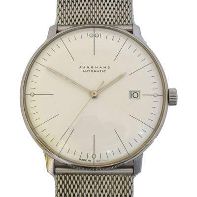 Lot 225 - A stainless steel 'Max Bill' automatic wristwatch by Junghans, ref. 27/4002.