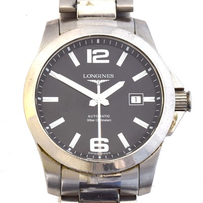 Lot 228 - A stainless steel Longines Conquest automatic wristwatch, ref.L3.677.4.