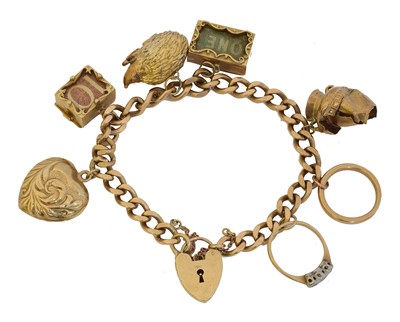 Lot 48 - A 9ct gold charm bracelet.