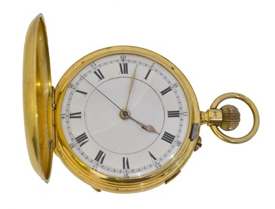 Lot 248 - An 18ct gold full hunter pocket watch.