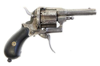 Lot 10 - Belgian 8mm pinfire revolver, 2.5inch sighted...