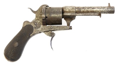 Lot 11 - Pinfire 180 bore revolver, 3.25 inch sighted...