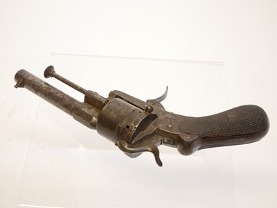 Lot 11 - Pinfire 180 bore revolver, 3.25 inch sighted...