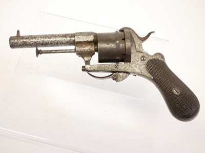 Lot 11 - Pinfire 180 bore revolver, 3.25 inch sighted...