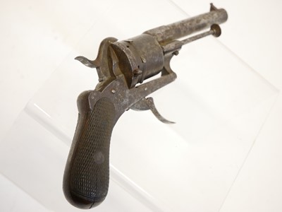 Lot 11 - Pinfire 180 bore revolver, 3.25 inch sighted...