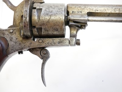 Lot 12 - Belgian 7mm pinfire revolver, serial numbe...