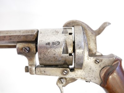 Lot 12 - Belgian 7mm pinfire revolver, serial numbe...