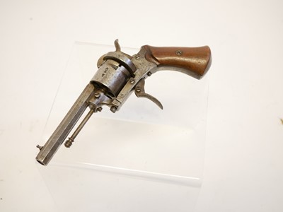 Lot 12 - Belgian 7mm pinfire revolver, serial numbe...