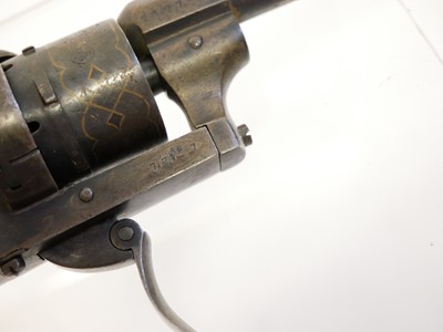 Lot 15 - Belgian 7mm pinfire revolver, with decorative...