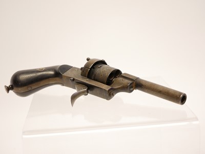 Lot 15 - Belgian 7mm pinfire revolver, with decorative...