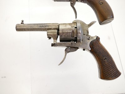 Lot 16 - Three Belgian pinfire revolvers, with 3, 2.75...