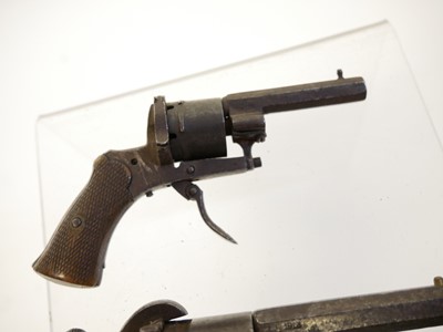 Lot 16 - Three Belgian pinfire revolvers, with 3, 2.75...