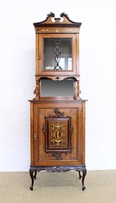 Lot 97 - A Good Late Victorian Rosewood and Mahogany Combination China and Music Cabinet
