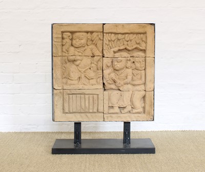 Lot 112 - A Javanese Majahapit-Type Sectional Stone Stele Relief Carved Frieze