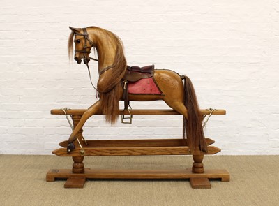 Lot 344 - A Good Handmade Oak Rocking Horse by Stevenson Brothers of Bethersden