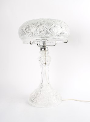 Lot 98 - An Early 20th Century Crystal "Mushroom" Table Lamp