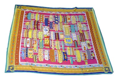 Lot 194 - A Hermès "Colliers de Chiens" silk scarf by Virgine Jami.