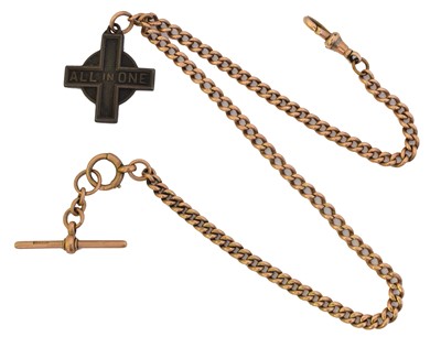 Lot 80 - A 9ct gold Albert chain.