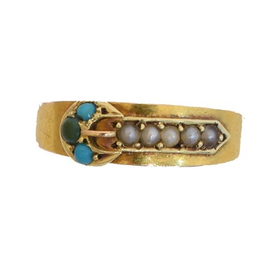 Lot 121 - A late Victorian 15ct gold buckle ring.