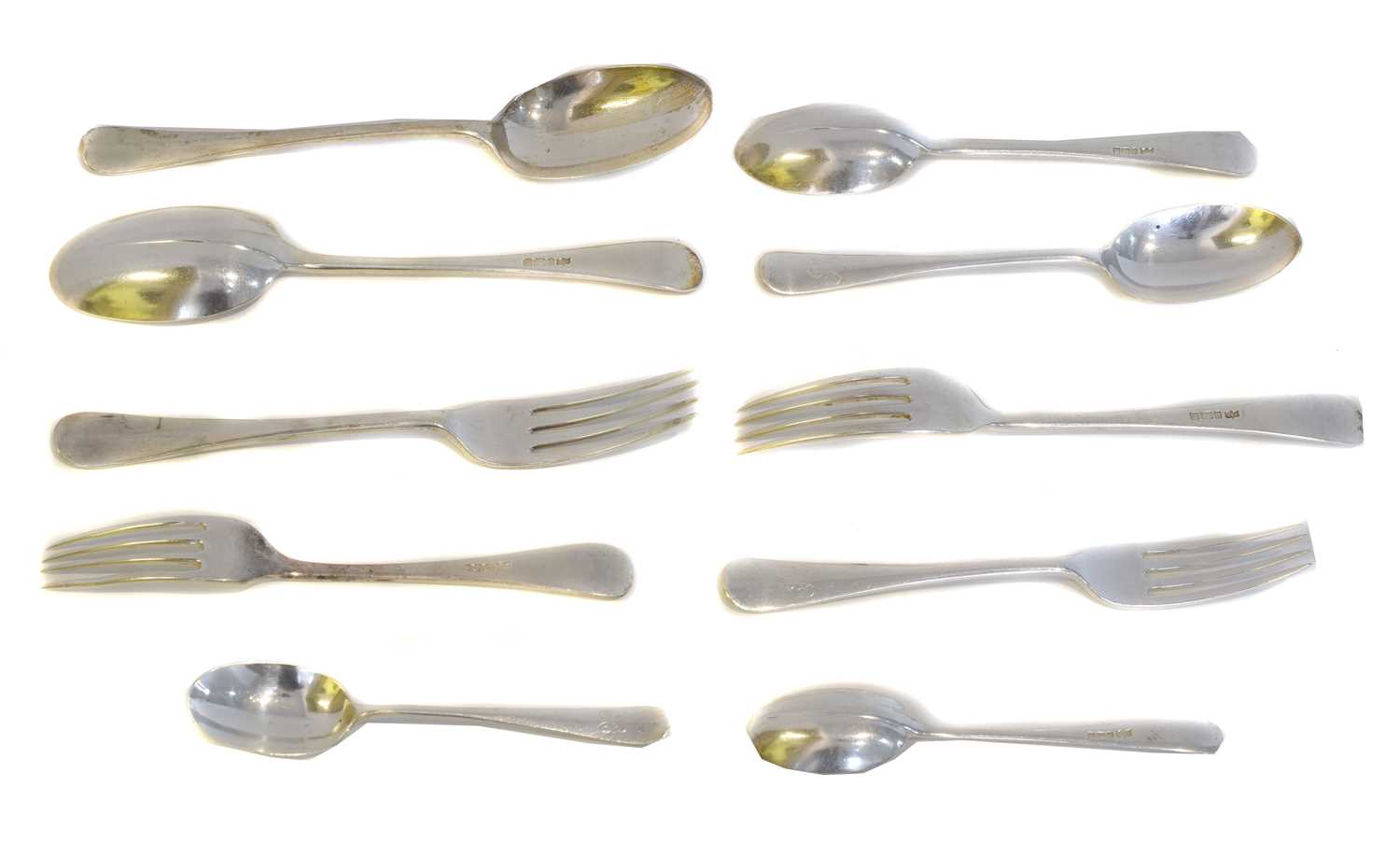 Lot 8 - An Edward VII silver part canteen.