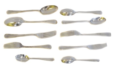 Lot 8 - An Edward VII silver part canteen.
