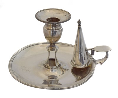 Lot 19 - A George IV silver chamberstick.