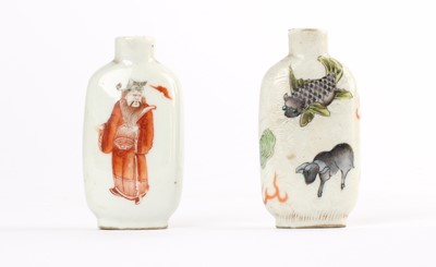 Lot 315 - Two 19th Century Chinese Porcelain Snuff Bottles
