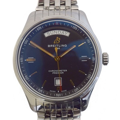 Lot 99 - A Breitling Chronometer Premier automatic wristwatch, ref. A45340.