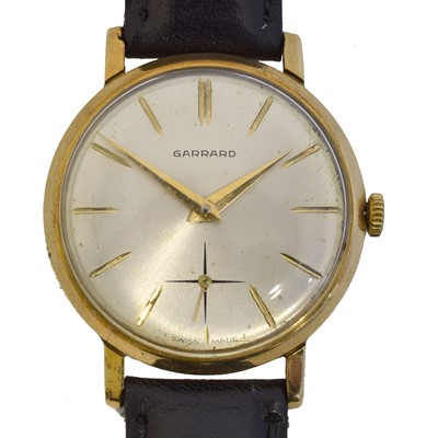 Lot 214 - A 1960s 9ct gold Garrard manual wind wristwatch.