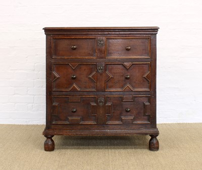 Lot 113 - A William and Mary Geometric Moulded Oak Chest of Drawers
