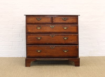 Lot 115 - A Small George II Oak and Walnut Crossbanded Chest of Drawers
