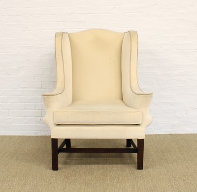 Lot 155 - A George III Mahogany Framed Wingback Armchair