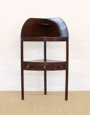 Lot 108 - A Georgian Oak Corner Washstand
