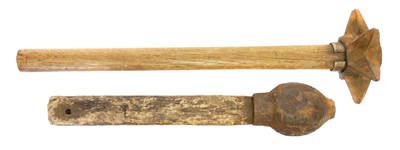Lot 183 - Two cast iron trench clubs.