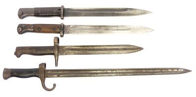 Lot 167 - Four bayonets without scabbards, two S.98...