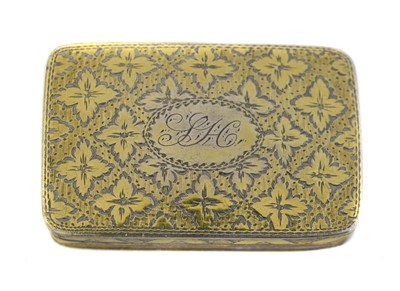 Lot 60 - A George III silver gilt vinaigrette.