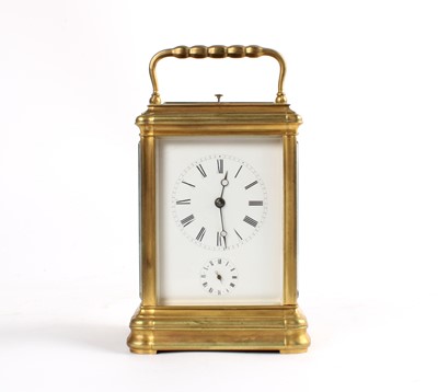 Lot 207 - A Late 19th Century French Five-Glass Brass Cased Carriage Clock