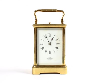 Lot 208 - A Late 19th Century French Five-Glass Brass Cased Carriage Clock