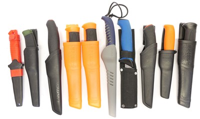 Lot 180 - Ten outdoors / crafts person's knives, by...