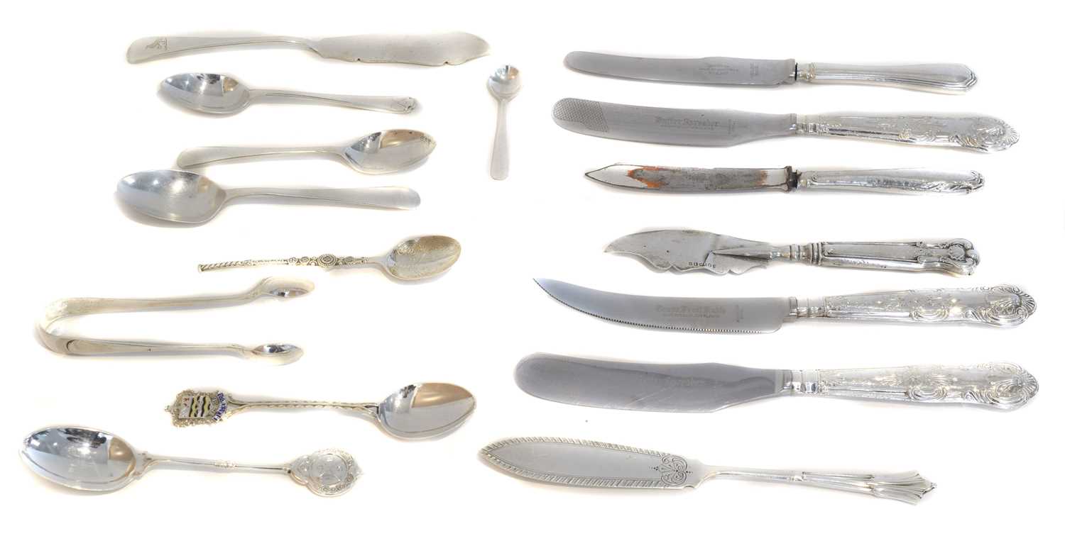 Lot 23 - A selection of silver flatware.