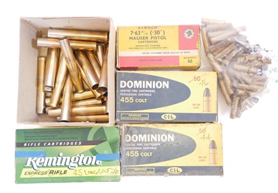 Lot 497 - Various brass, to include 20 x 450 Bell Basic...