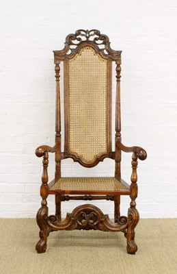 Lot 149 - A William & Mary-Type High-Backed Walnut Armchair