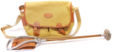 Lot 421 - Ogdens shooting bag and shooting stick.