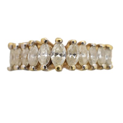 Lot 98 - An 18ct gold diamond dress ring.
