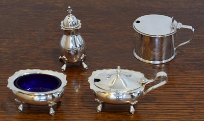 Lot 29 - A silver cruet set