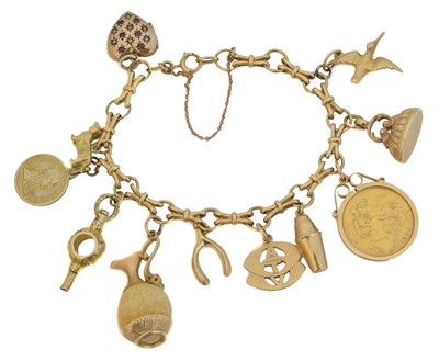 Lot 36 - A charm bracelet.