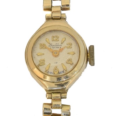 Lot 99 - A 9ct gold Bentima manual wind wristwatch.