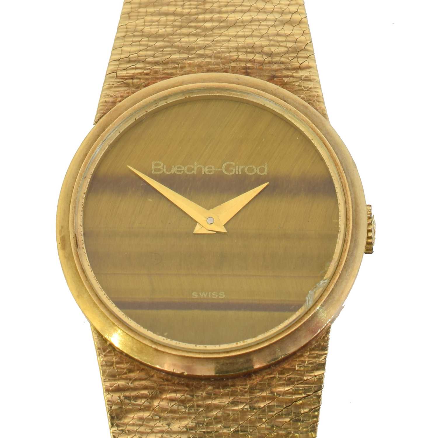 Lot 210 - A 1970s 9ct gold Bueche Girod manual wind wristwatch.