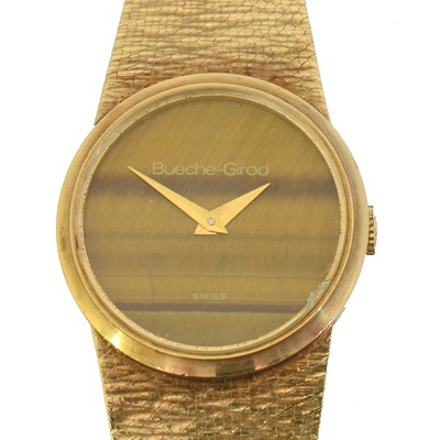 Lot 210 - A 1970s 9ct gold Bueche Girod manual wind wristwatch.