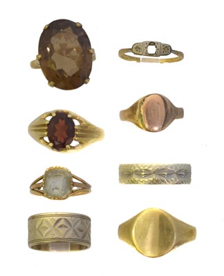 Lot 157 - A selection of dress rings.